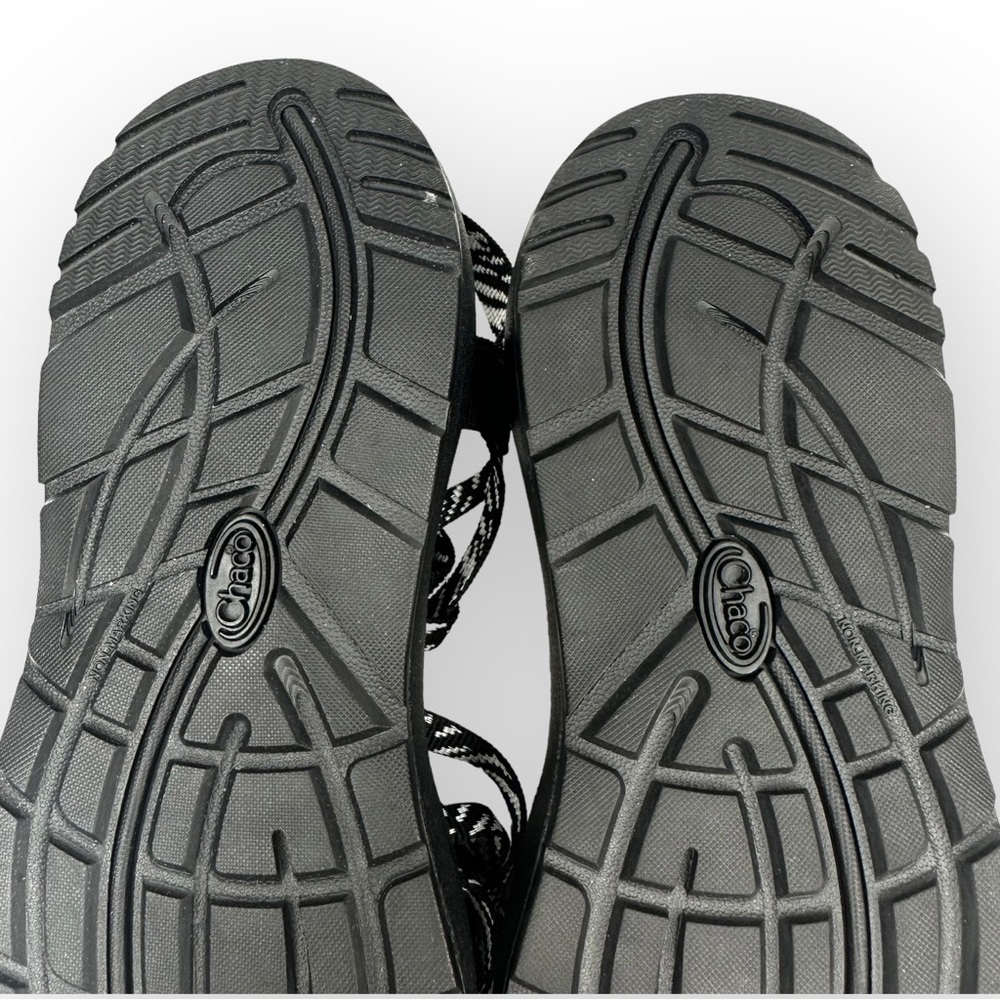 NWT Chaco ZCLOUD X2 black white sandals comfort strappy crisscross toe loop sz 9 - Picture 12 of 13